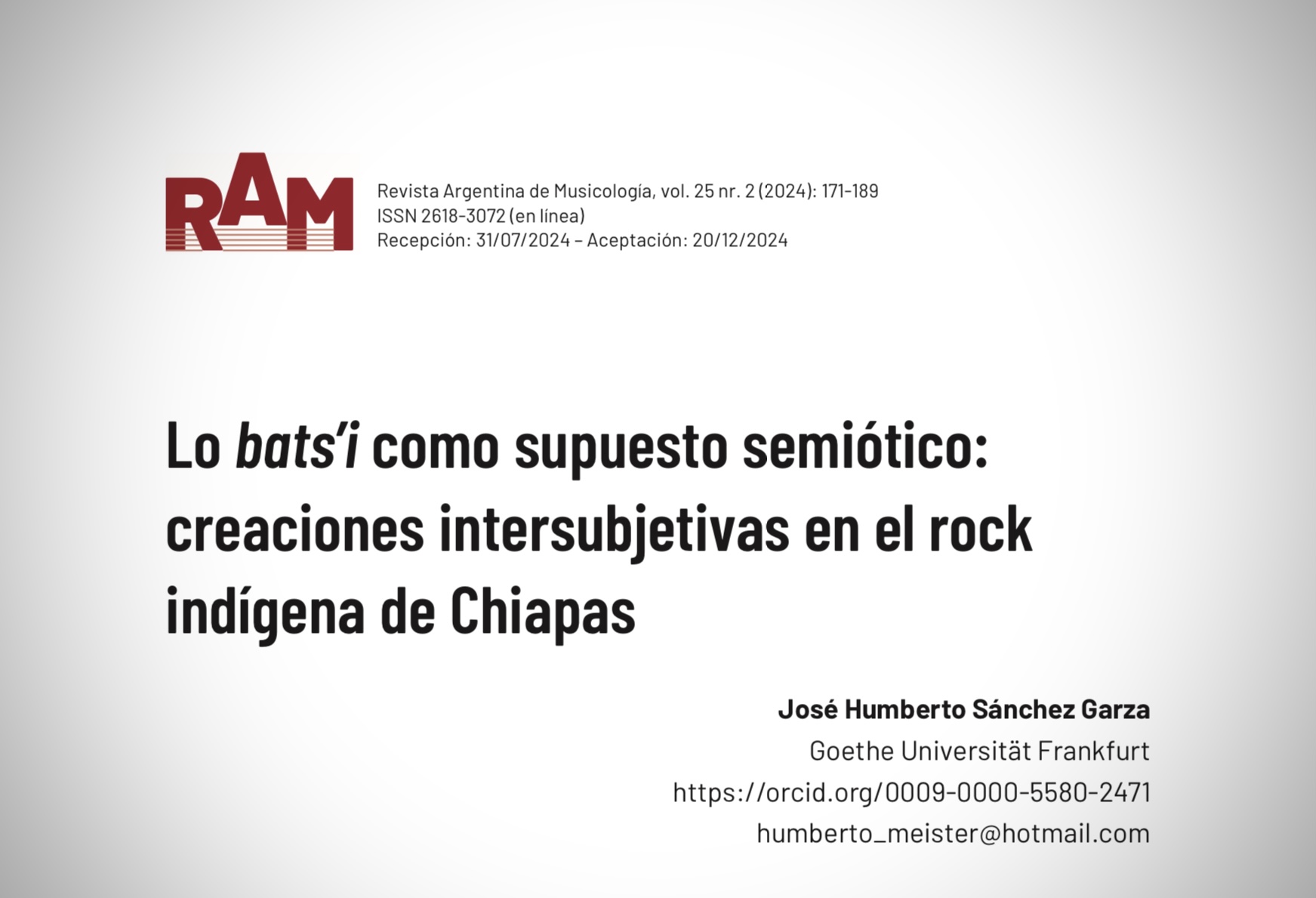 Sánchez Garza, artículo